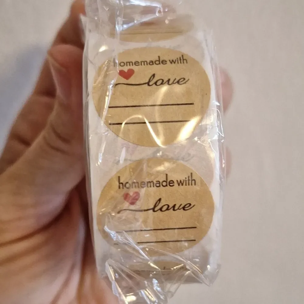 Homemade with love, thank you, business stickers, supplies